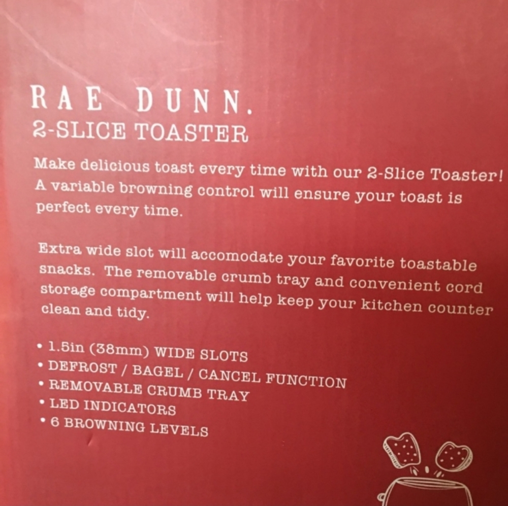 Rae Dunn 2-Slice Toaster "Believe" Rounded Retro Red Stainless Holiday Christmas - Picture 10 of 11